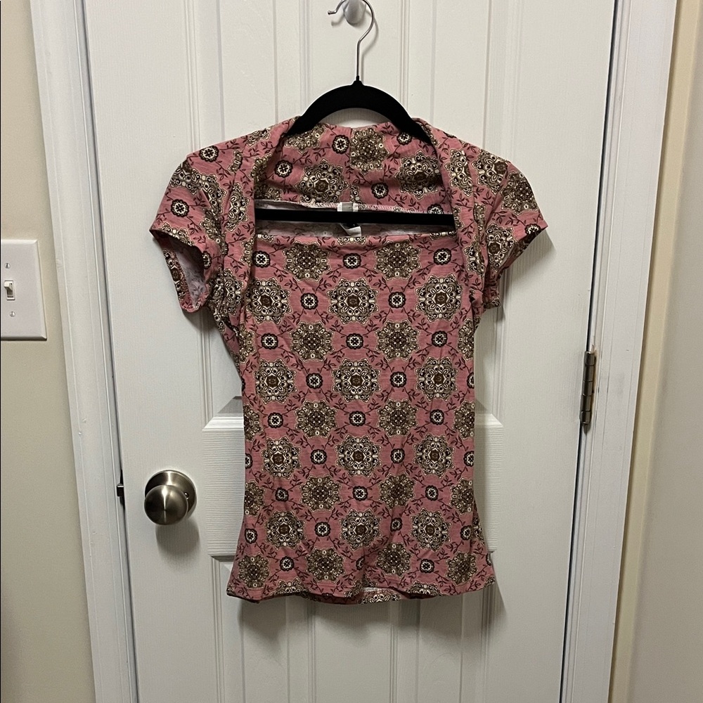 Elegant Pink Floral Women's Blouse
